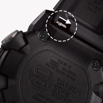 G-Shock Men's Black Resin Watch, Water Resistant | Ga-2000-1a9dr by i-watch