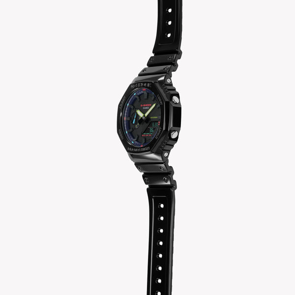 Casio Men's Black Resin Watch, Black Dial | Ga-2100rgb-1aer by i-watch