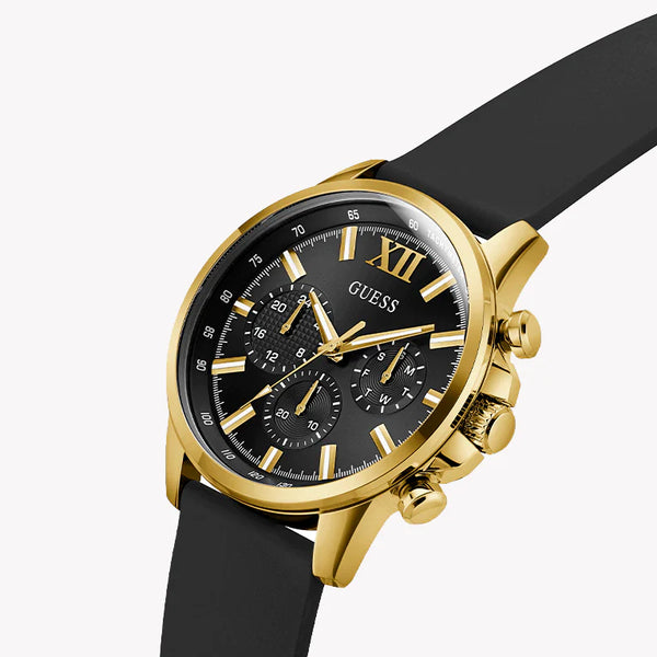Guess Men's Gold Stainless Steel, Black Silicon | Gw0913g2 by i-watch