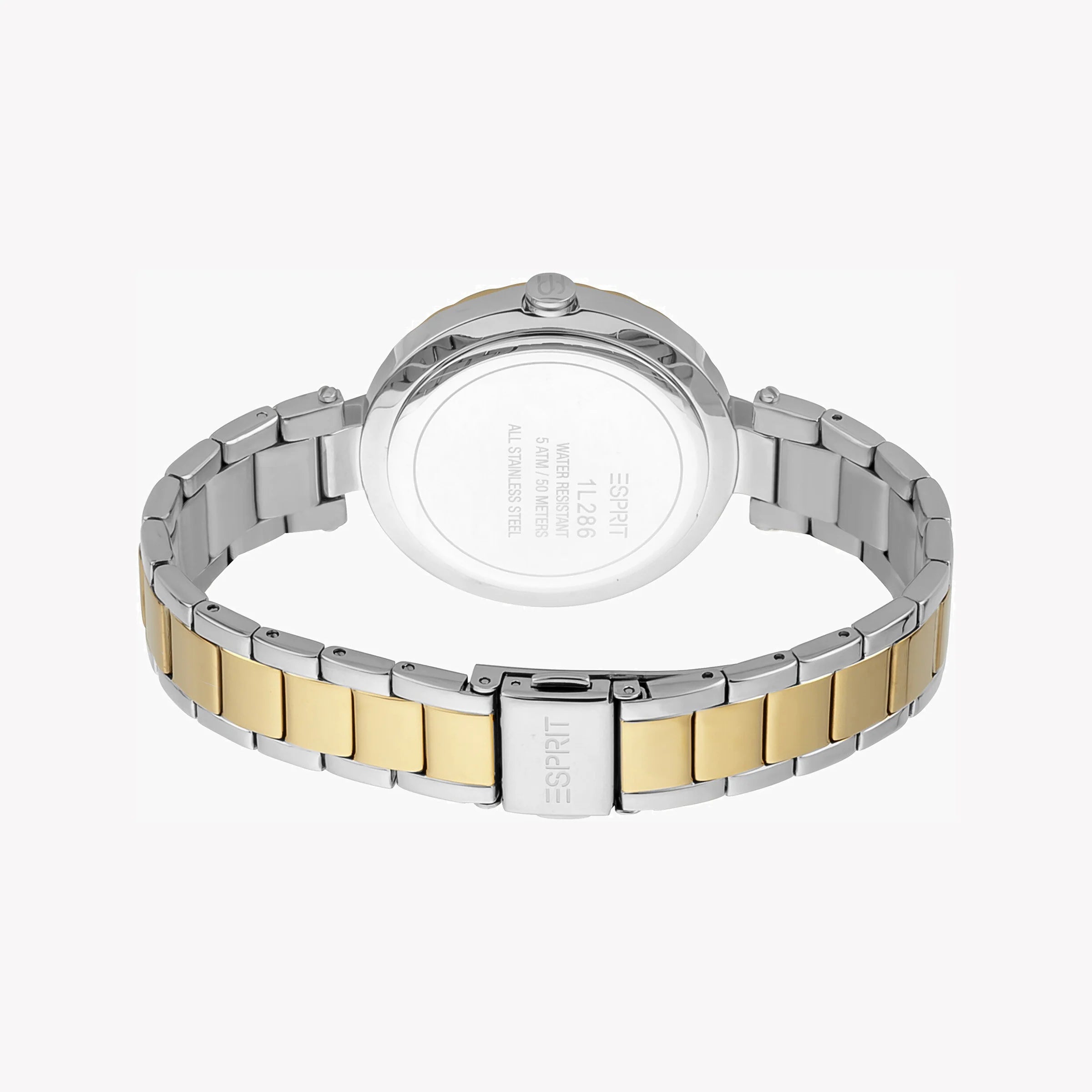 ESPRIT Women's Watch with Gold Stainless Steel Case and Silver & Gold Stainless Steel Band