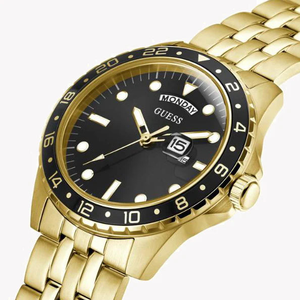 Guess Men's Gold Watch, Black Dial | Gw0220g4 by i-watch