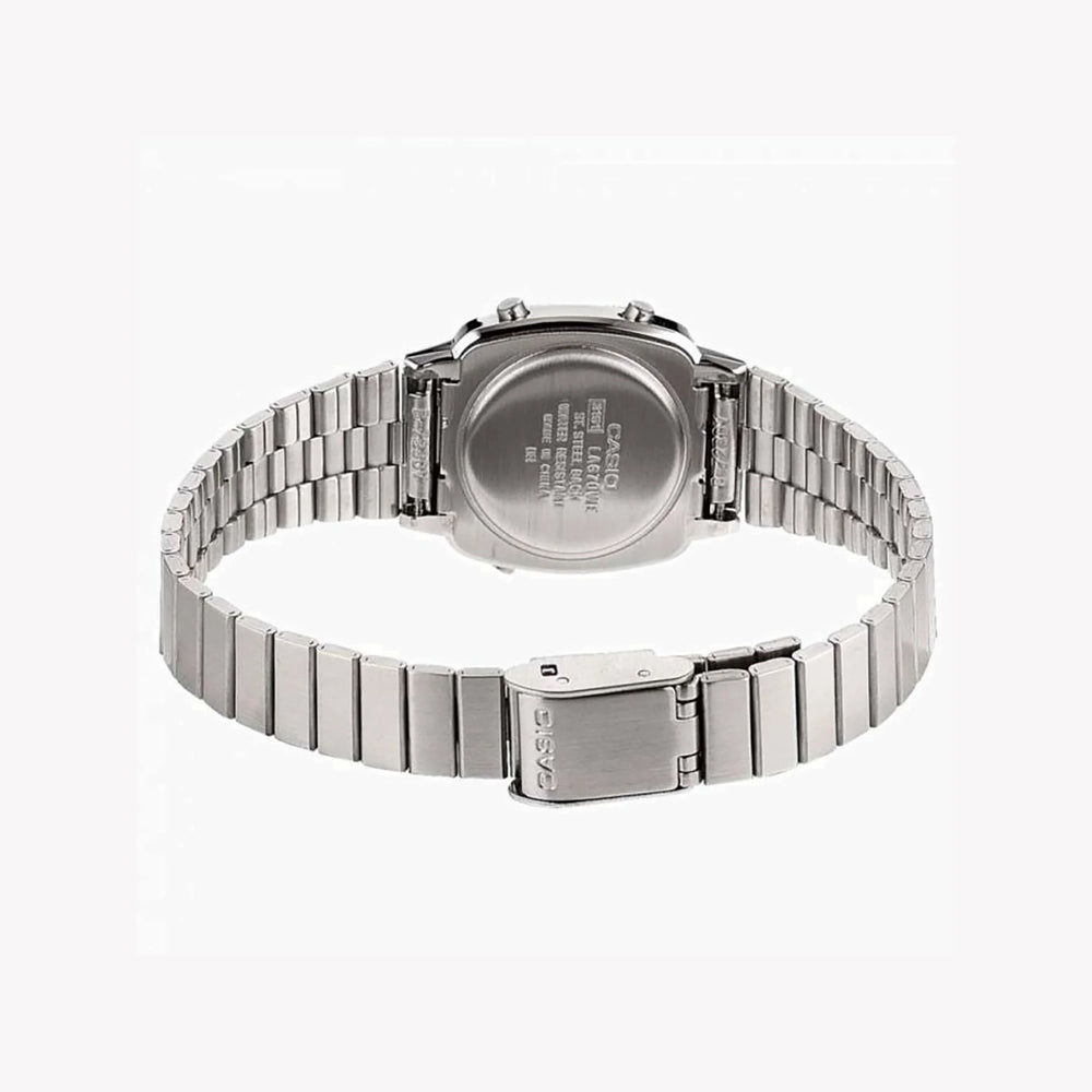 Casio Unisex Silver Resin Watch, Stainless Steel Band | La670wa-2df by i-watch