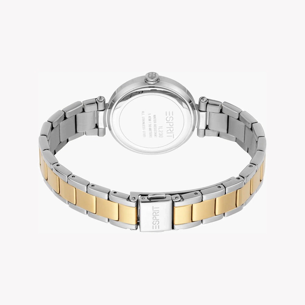 Esprit Women's Silver & Gold Stainless Steel Watch, Silver Dial | Es1l177m0055 by i-watch