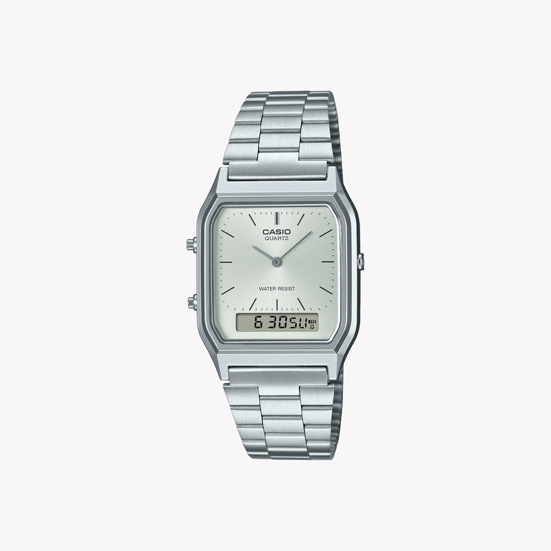 Casio Men's Silver Watch, Chrome Resin Case | Aq-230a-7amqy by i-watch