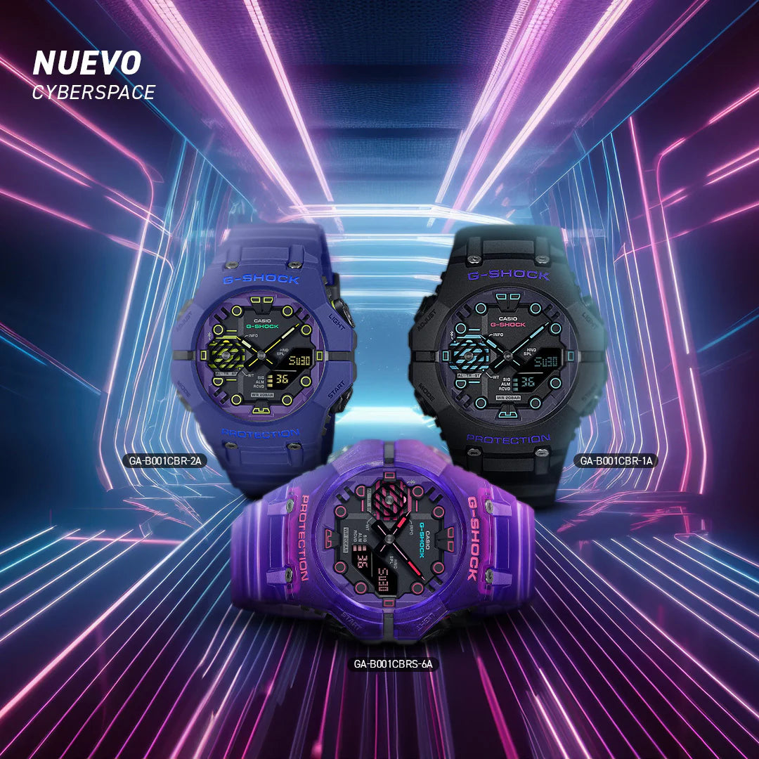 Casio G-Shock Men's Purple Resin Watch, Black Dial Ga-B001cbr