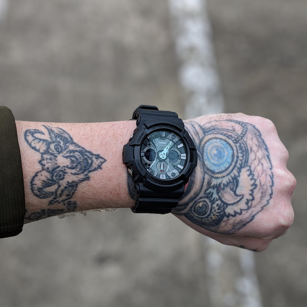 CASIO G-SHOCK GA-201-1A - BOLD BLACK ADVENTURER MEN'S WATCH with Durable Resin Band & Dynamic Features-i-Watch-2