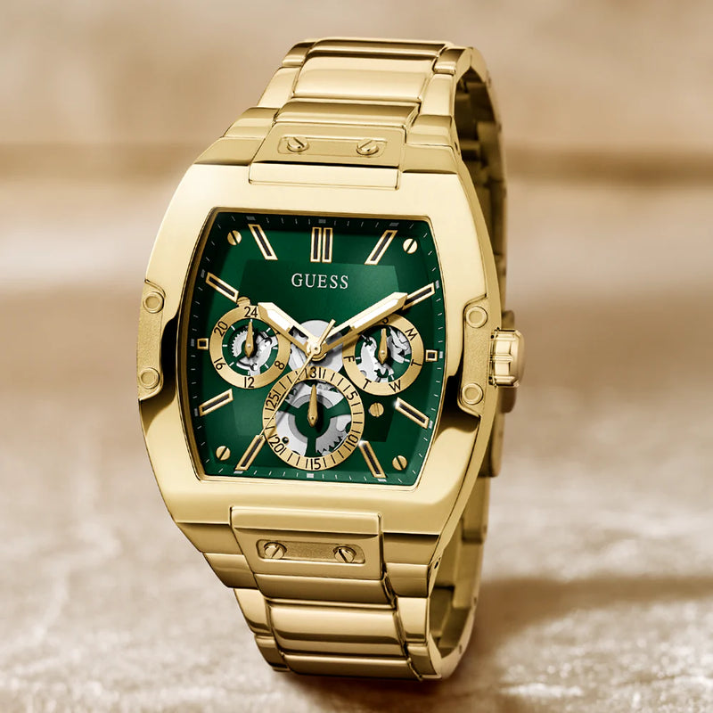 Guess Unisex Gold Stainless Steel Watch, Green Dial | Gw0456g3 by i-watch