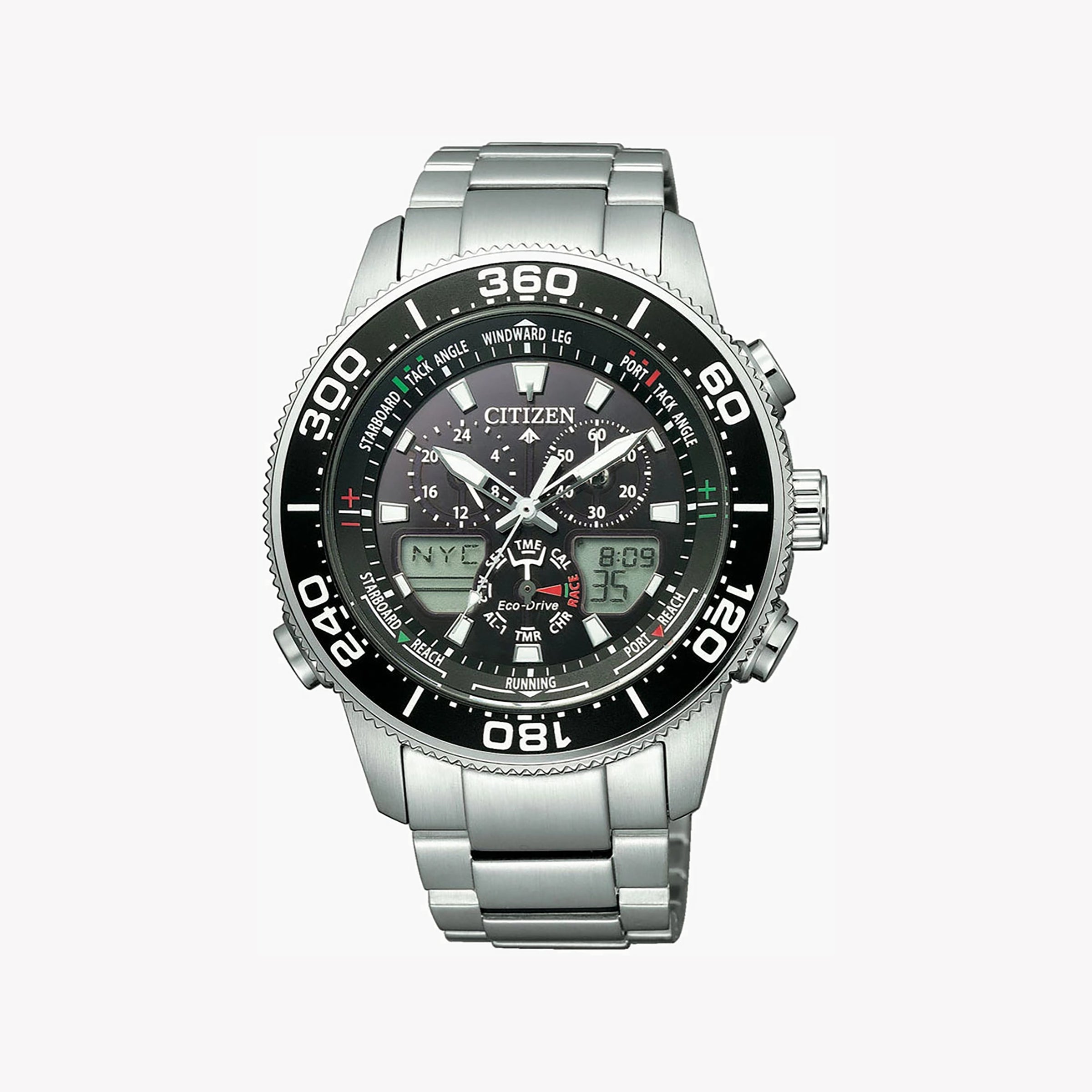 CITIZEN Eco-Drive JR4060-88E - DYNAMIC ADVENTURE TIMEPIECE with Green Dial & Stainless Steel