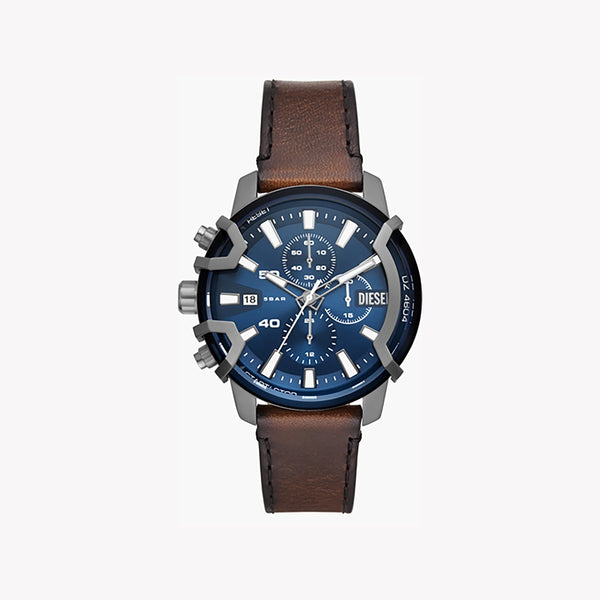 Diesel Men's Black Stainless Steel Watch, Brown Leather | Dz4604 by i-watch
