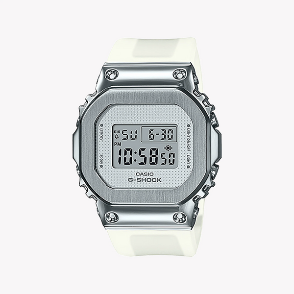 G-Shock Unisex Silver & White Sport Watch, Stainless Steel | Gm-S5600sk-7dr by i-watch
