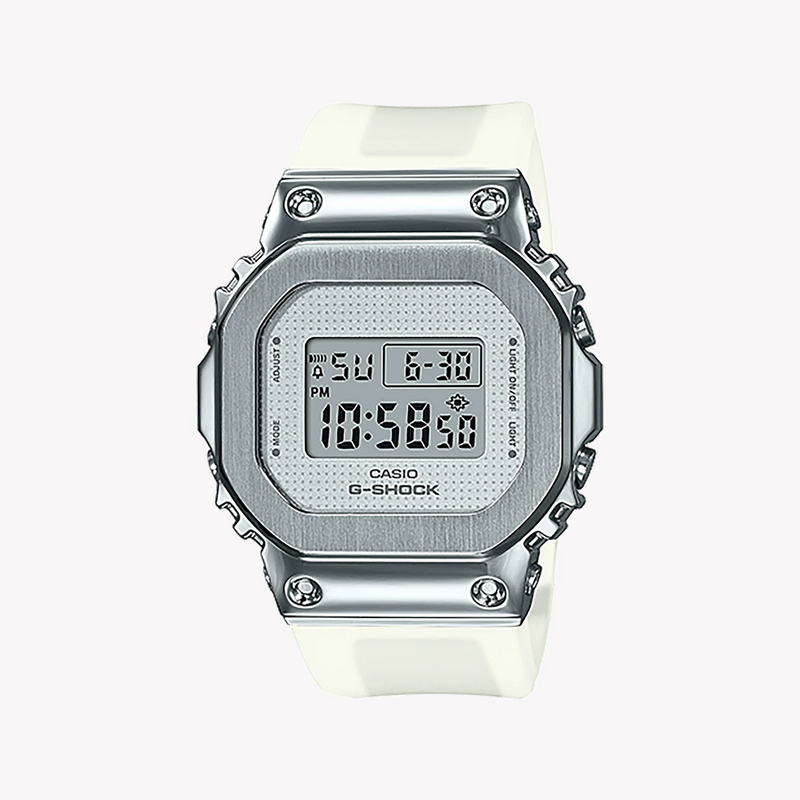G-Shock Unisex Silver & White Sport Watch, Stainless Steel | Gm-S5600sk-7dr by i-watch