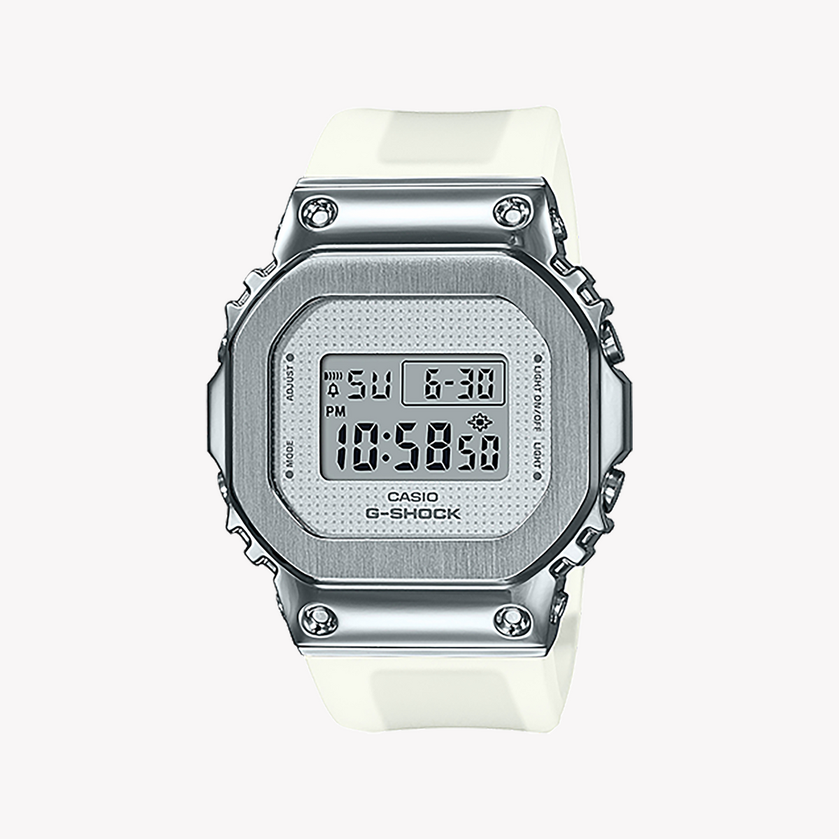 CASIO G-SHOCK GM-S5600SK-7DR - STYLISH SILVER & WHITE TIMEPIECE FOR ACTIVE WOMEN