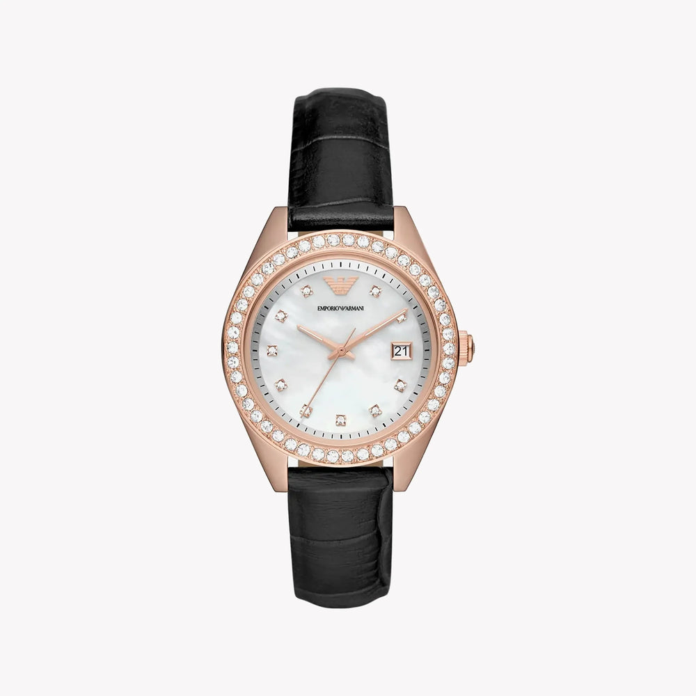 Emporio Armani Women's Rose Gold Watch, White Dial | Ar11505 by i-watch