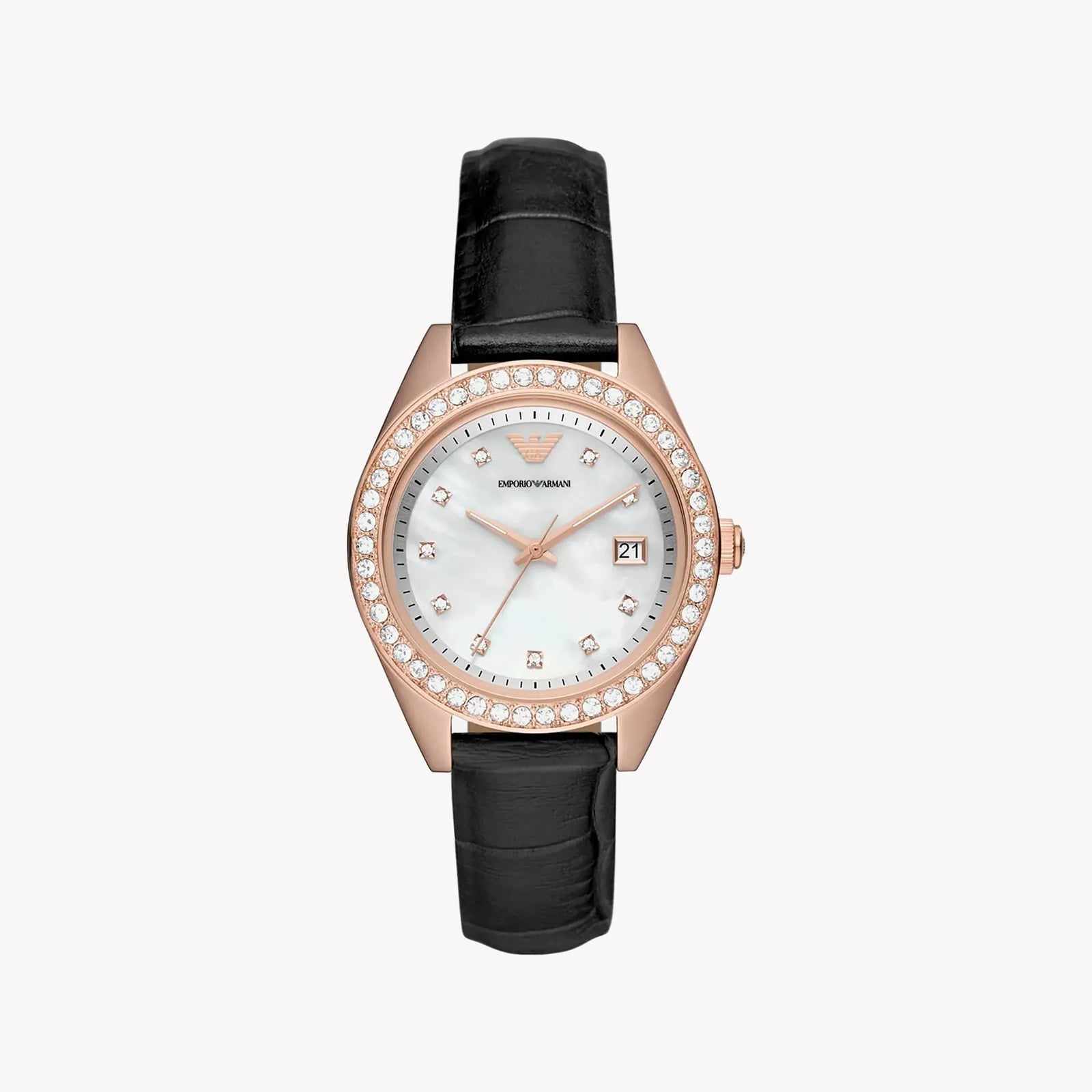 Emporio Armani Women's Rose Gold Watch, White Dial | Ar11505 by i-watch