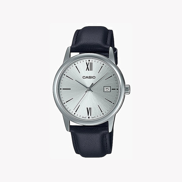 Casio Men's Silver Watch, Black Leather Band | Mtp-V002l-7b3udf by i-watch