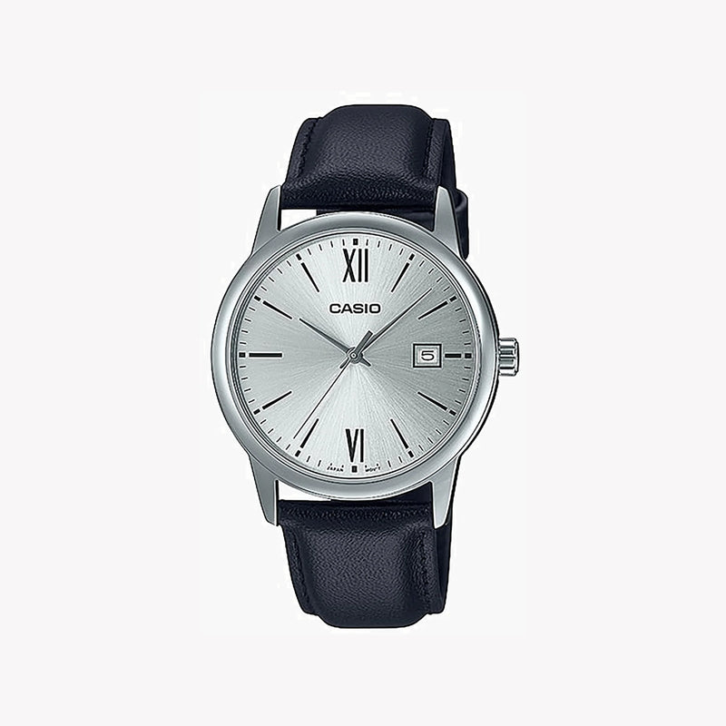 Casio Men's Silver Watch, Black Leather Band | Mtp-V002l-7b3udf by i-watch