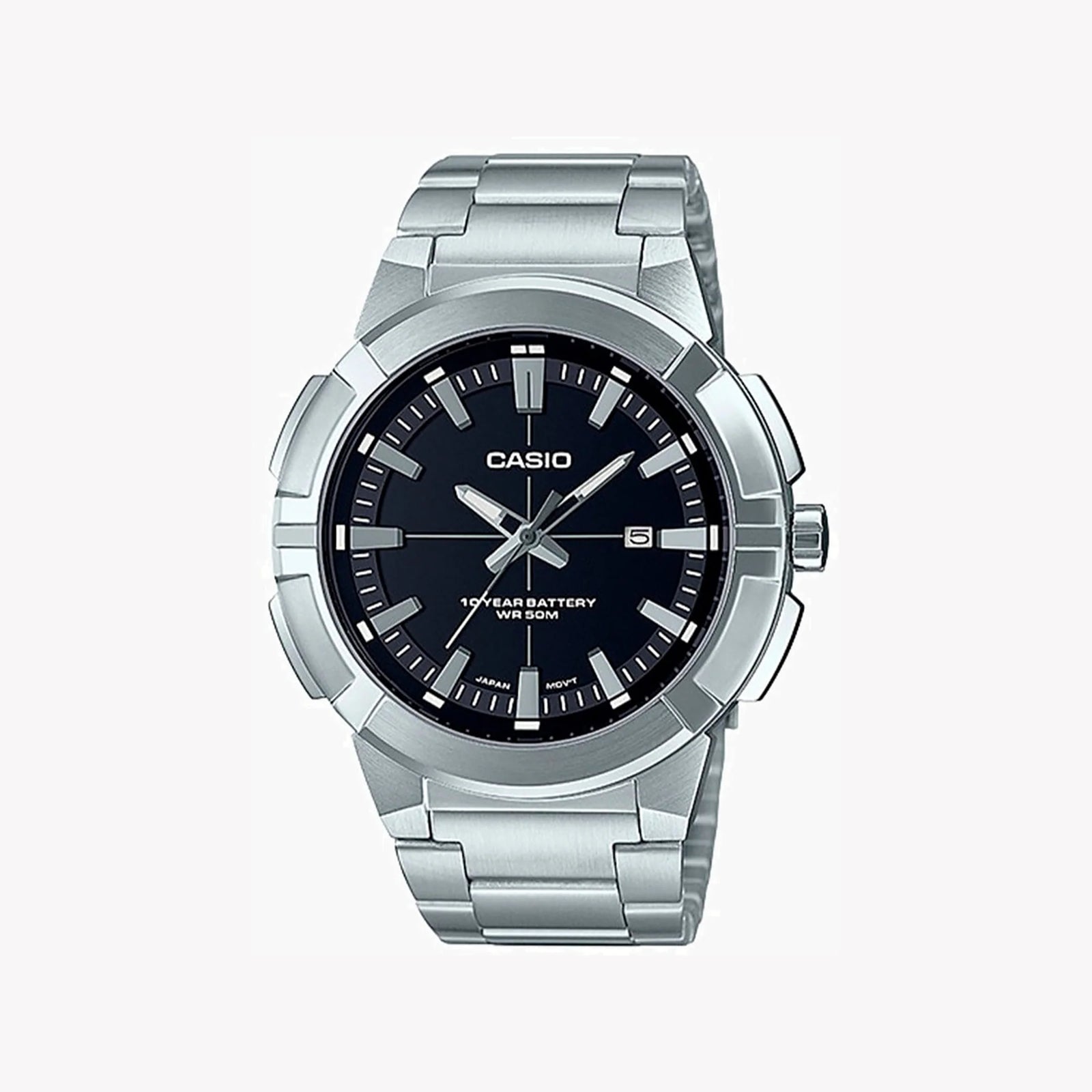Casio Mtp-E172d-1avdf Elegantly Tough - Men's Stainless Steel Timepiece With Black Dial by i-watch