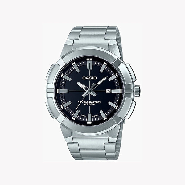 Casio Mtp-E172d-1avdf Elegantly Tough - Men's Stainless Steel Timepiece With Black Dial by i-watch