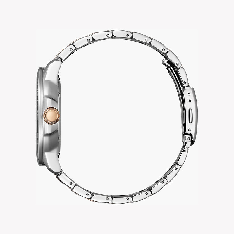 Citizen Men's Silver & Rose Gold Watch, Black Dial | Aw1524-84e by i-watch