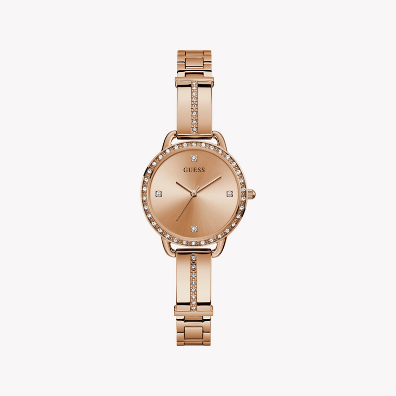 Guess Women's Rose Gold Stainless Steel Watch, Rose Gold Dial | Gw0022l3 by i-watch