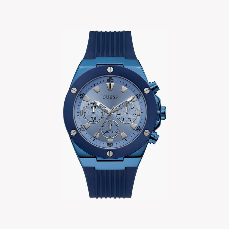 Guess Men's Blue Silicone Watch, Blue Dial | Gw0057g3 by i-watch