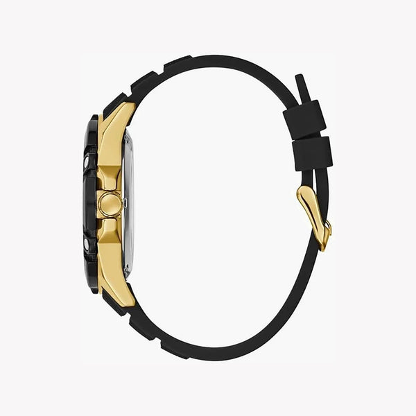 Guess Men's Gold Stainless Steel Watch, Black Silicone | Gw0061g2 by i-watch