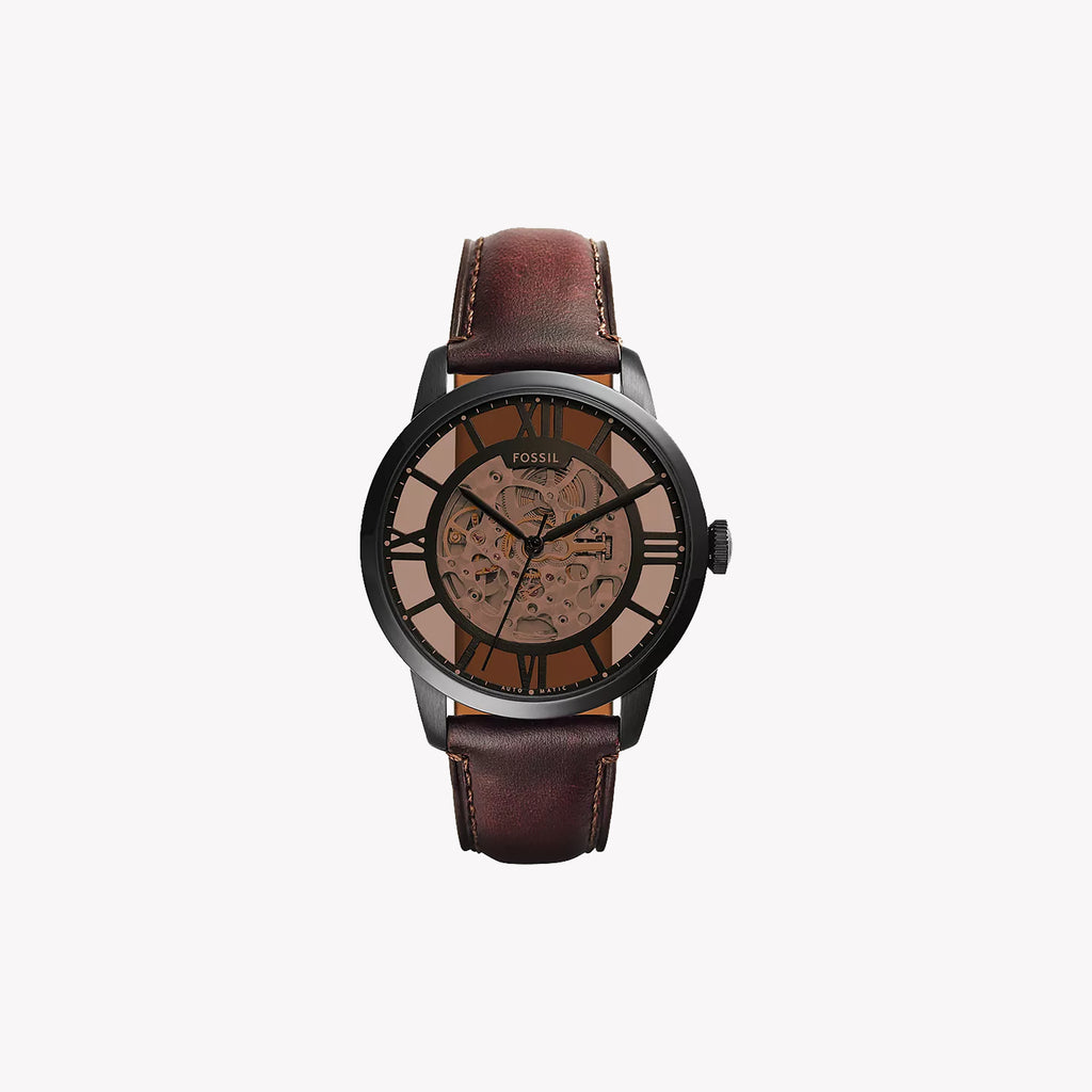 FOSSIL ME3098 - ELEGANT AUTOMATIC TIMEPIECE WITH BROWN DIAL & LEATHER STRAP