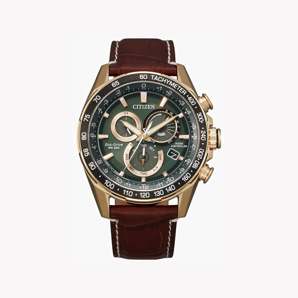 Citizen Cb5919-00x - Elegant Adventurer Men's Timepiece With Gold Stainless Steel & Brown Leather Band by i-watch