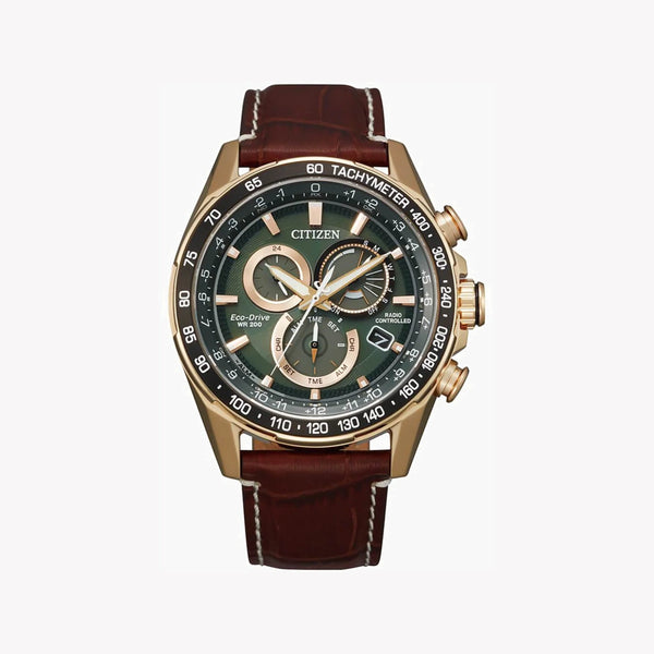Citizen Cb5919-00x - Elegant Adventurer Men's Timepiece With Gold Stainless Steel & Brown Leather Band by i-watch