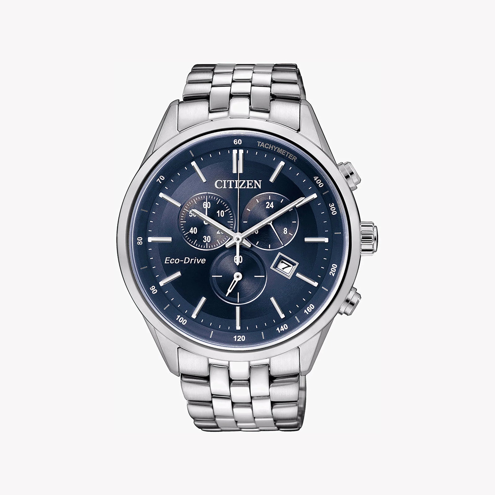 Citizen At2141-52l Silver Dual-Dial Eco-Drive Chronograph - Modern Mens Timepiece by i-watch