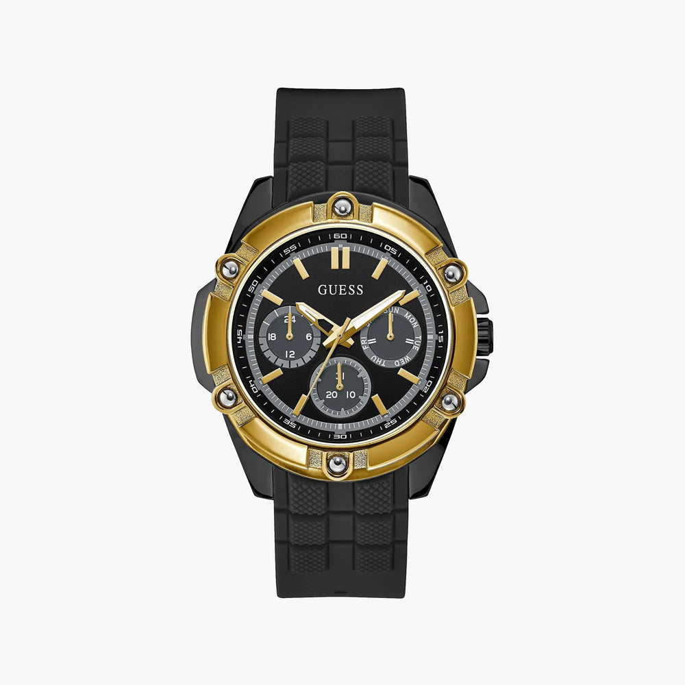 Guess Men's Black Silicone Watch, Stainless Steel Case | W1302g2 by i-watch