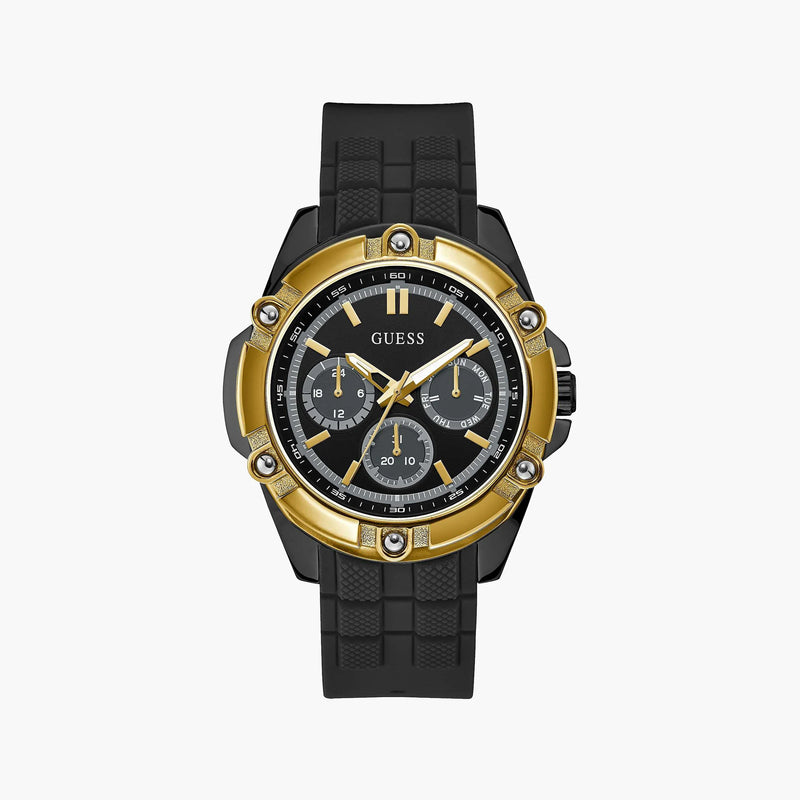 Guess Men's Black Silicone Watch, Stainless Steel Case | W1302g2 by i-watch