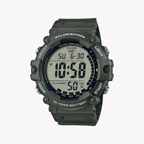 Casio Men's Green Resin Watch, Digital Display | Ae-1500whx-3avdf by i-watch