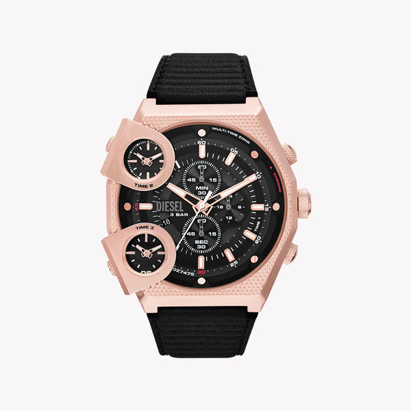 Diesel Men's Rose Gold Watch, Black Leather Band | Dz7475 by i-watch