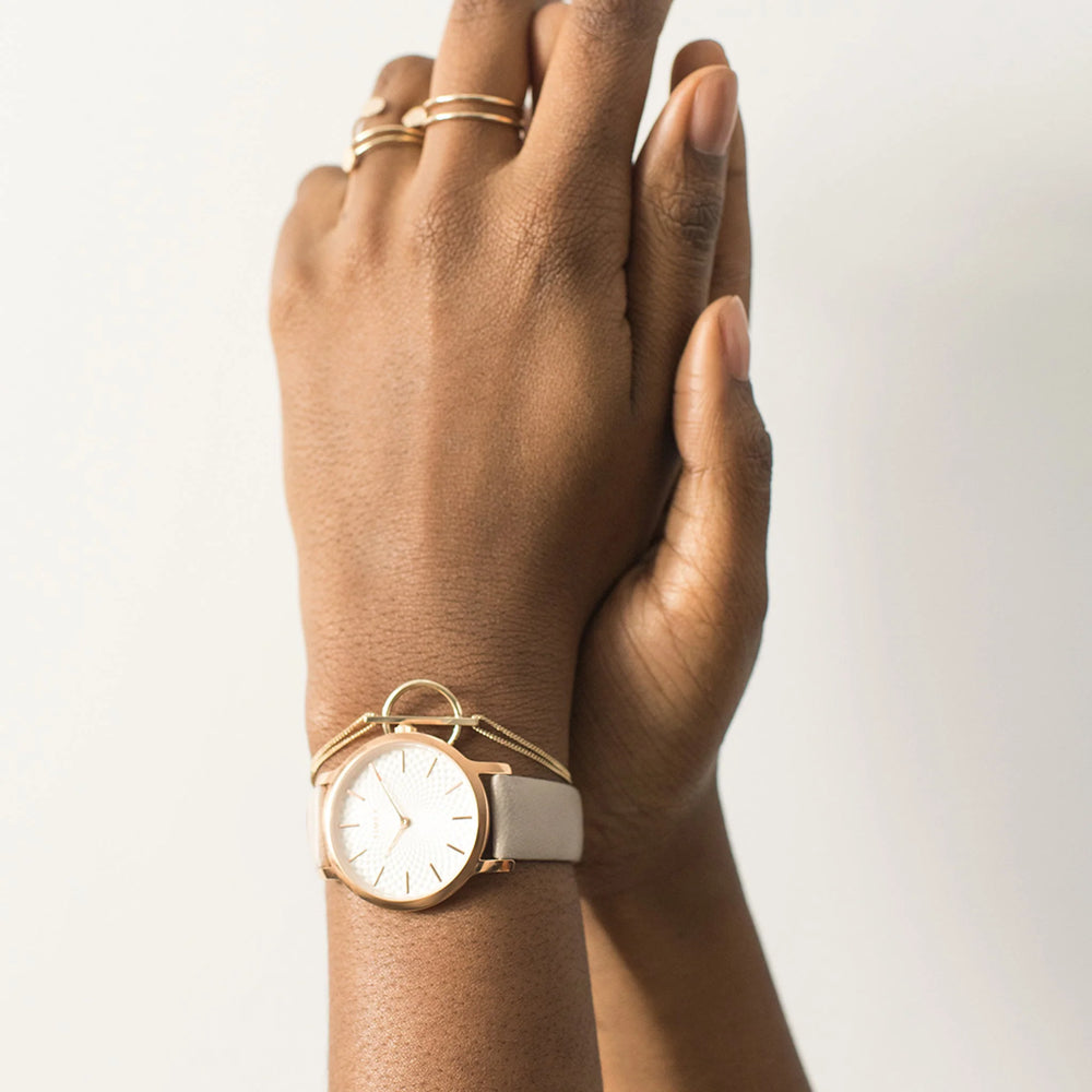 Timex Women's Pink Leather Watch, Silver Dial | Tw2r85200 by i-watch