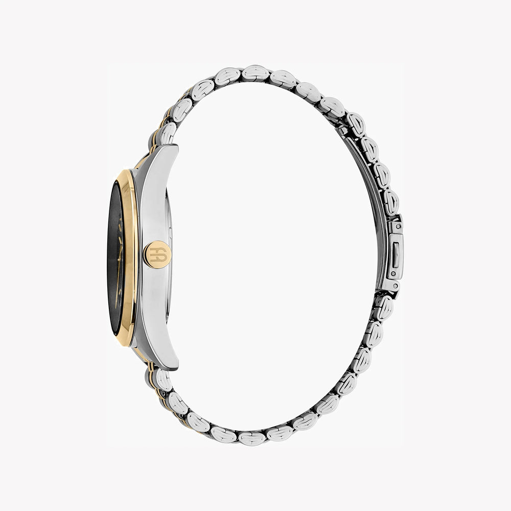 Esprit Men's Silver & Gold Stainless Steel Watch, Black Dial | Es1g250m0045 by i-watch