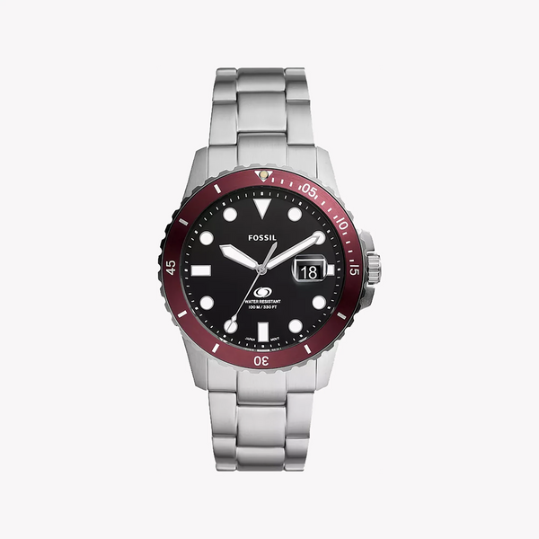 Fossil Men's Silver Stainless Steel, Black Dial | Fs6013 by i-watch