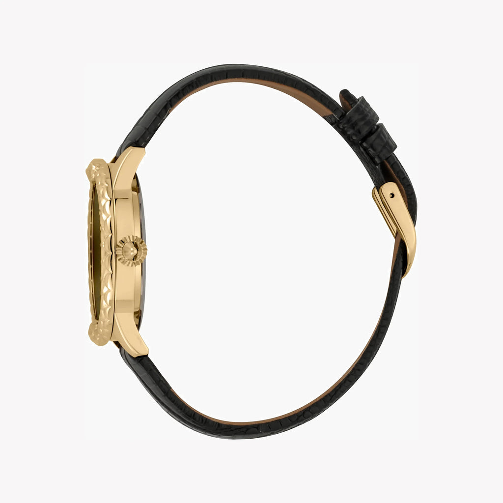 JUST CAVALLI Women's Watch with Gold Stainless Steel Case and Black Leather Band-i-Watch-3