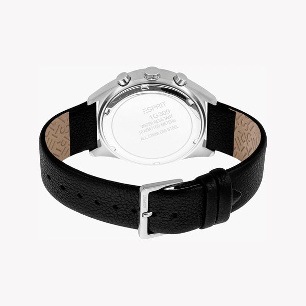 ESPRIT MEN'S STYLISH BLACK LEATHER WATCH - DURABLE STAINLESS STEEL TIMEPIECE-i-Watch-3