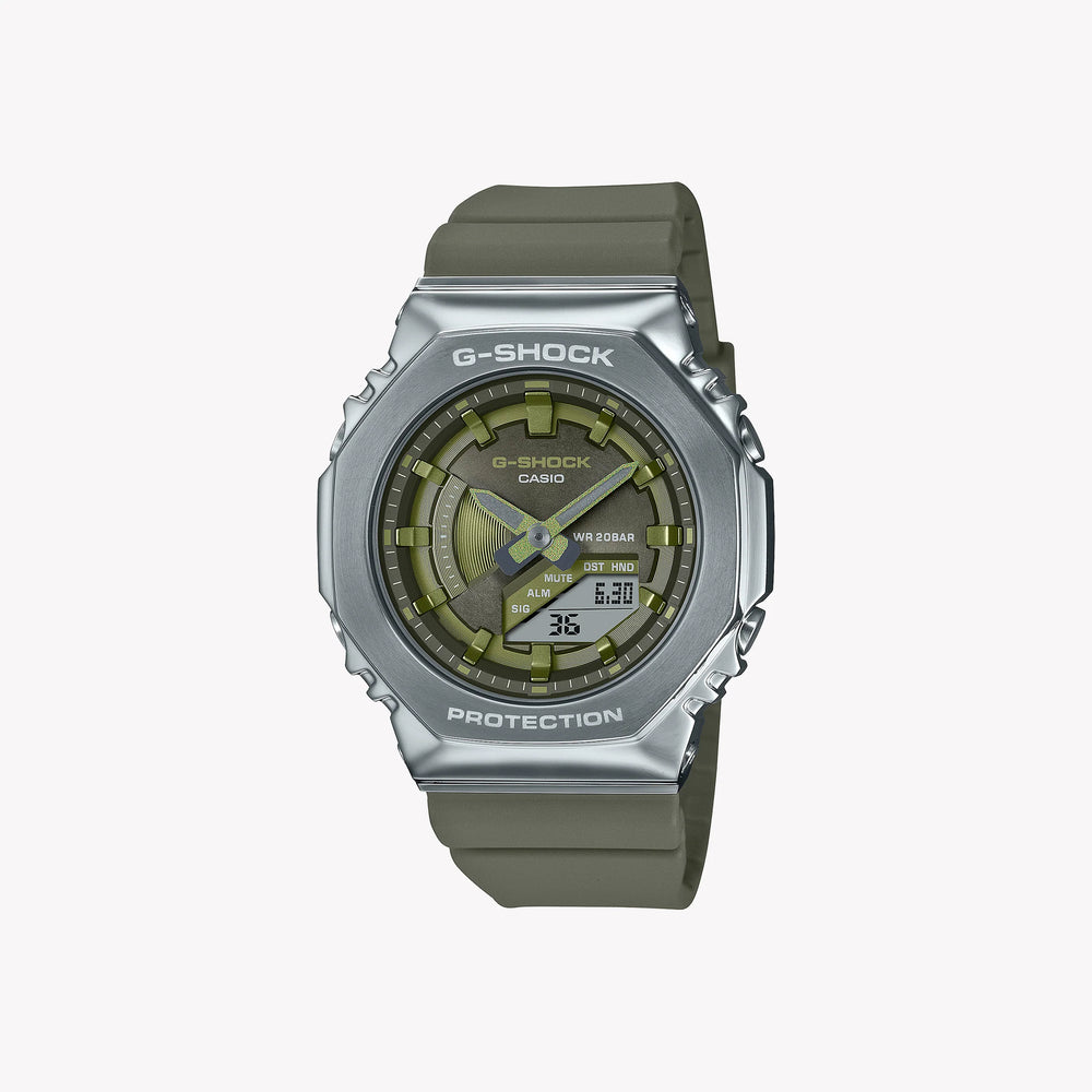 Casio G-Shock Men's Silver & Green Watch, Resin & Steel | Gm-S2100-3aer by i-watch