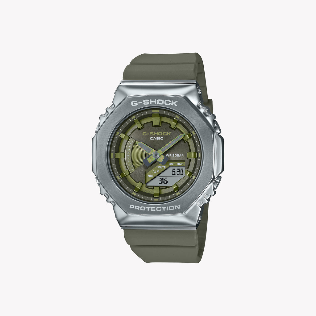 CASIO G-SHOCK GM-S2100-3AER DYNAMIC VERSATILITY - SPORTY GREEN DIAL & SILVER CASE Unisex Adventure Watch