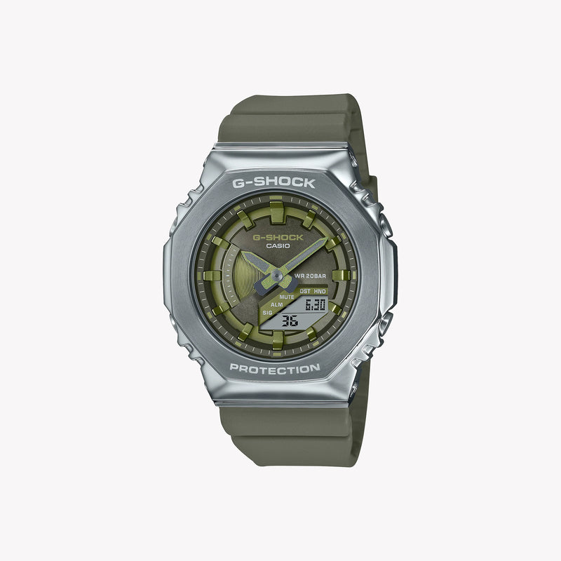 Casio G-Shock Men's Silver & Green Watch, Resin & Steel | Gm-S2100-3aer by i-watch