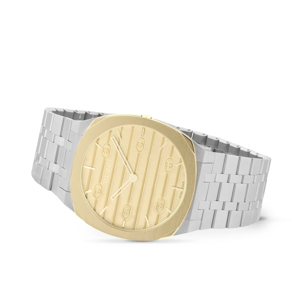 GUCCI YA163405 LUXURY TIMEPIECE - ELEGANT SILVER-GOLD & GOLD DIAL UNISEX WATCH-i-Watch-5