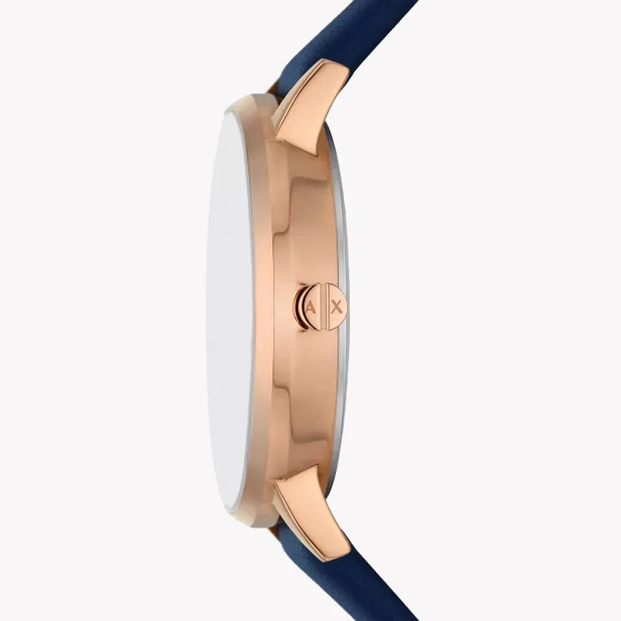ARMANI EXCHANGE AX7149SET - MODERN ROSE GOLD & BLUE LEATHER WOMEN'S WATCH-i-Watch-2