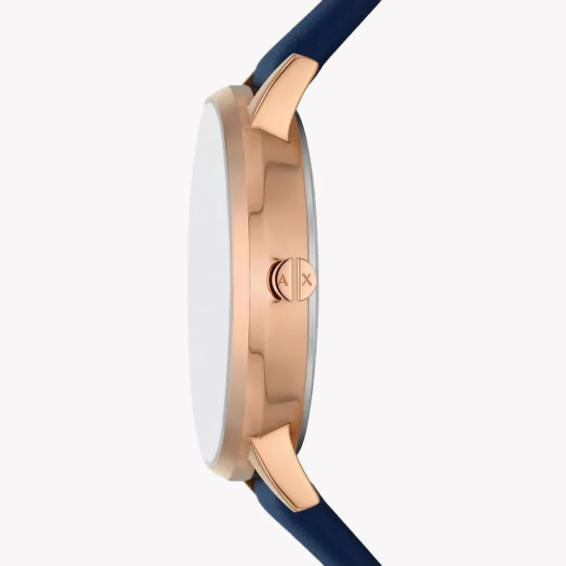 ARMANI EXCHANGE AX7149SET - MODERN ROSE GOLD & BLUE LEATHER WOMEN'S WATCH-i-Watch-2