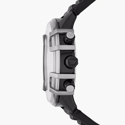 Diesel Men's Black Leather Watch, Silver Dial | Dz4571 by i-watch
