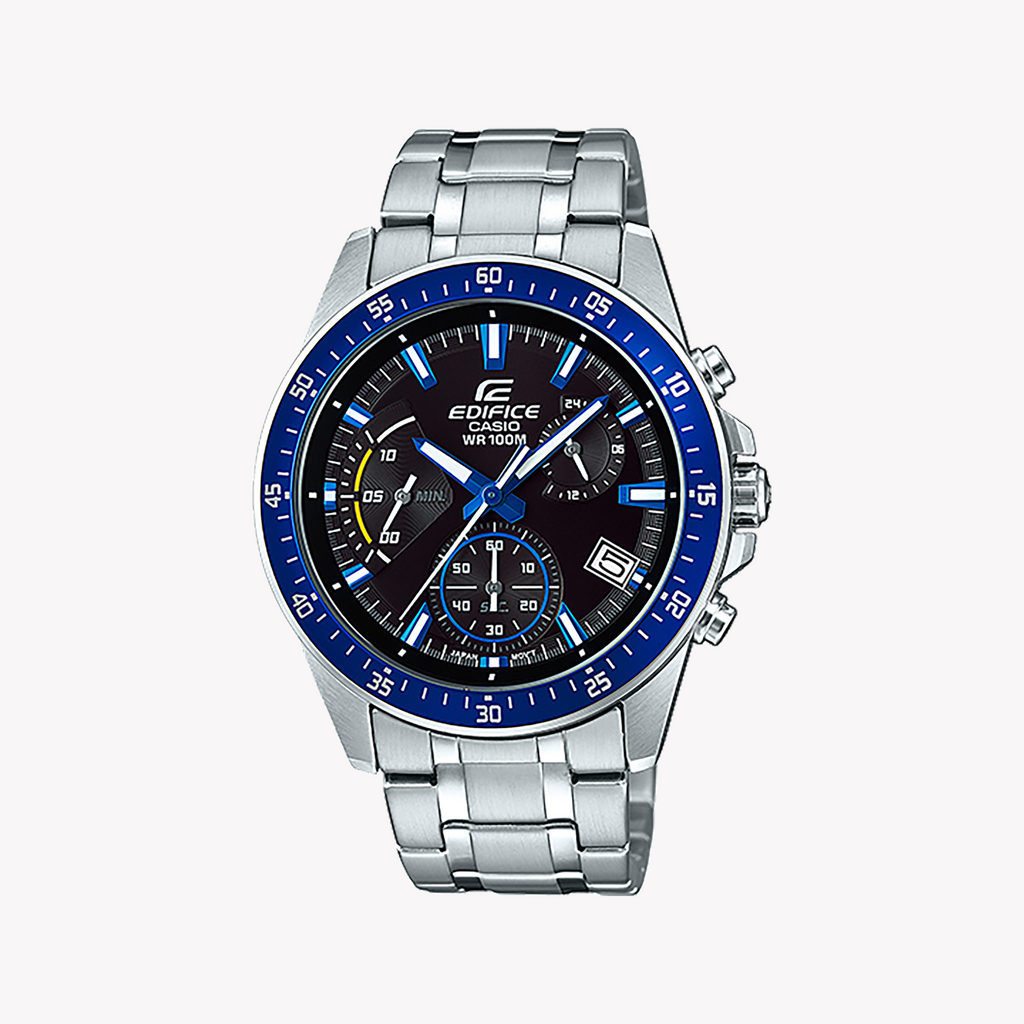 EDIFICE EFV-540D-1A2VUDF - SPORTY ELEGANCE MEN'S WATCH WITH BLUE DIAL & STAINLESS STEEL BRACELET