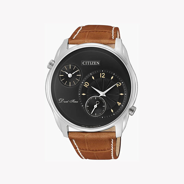 Citizen Ao3030-08e Timeless Explorer - Men's Dual Time Watch In Stainless Steel & Calf Leather by i-watch