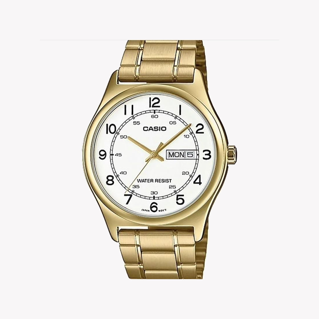 MTP-V006G-7BUDF - TIMELESS ELEGANCE IN GOLD & WHITE - A MAN'S CLASSIC TIMEPIECE
