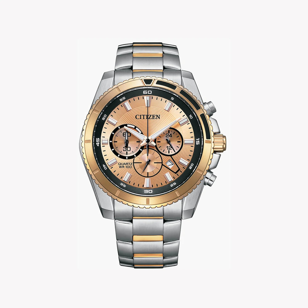 Citizen Men's Silver & Gold Watch, Gold Dial | An8204-59x – i-watch Citizen Men's Silver & Gold Watch, Gold Dial | An8204-59x – i-watch